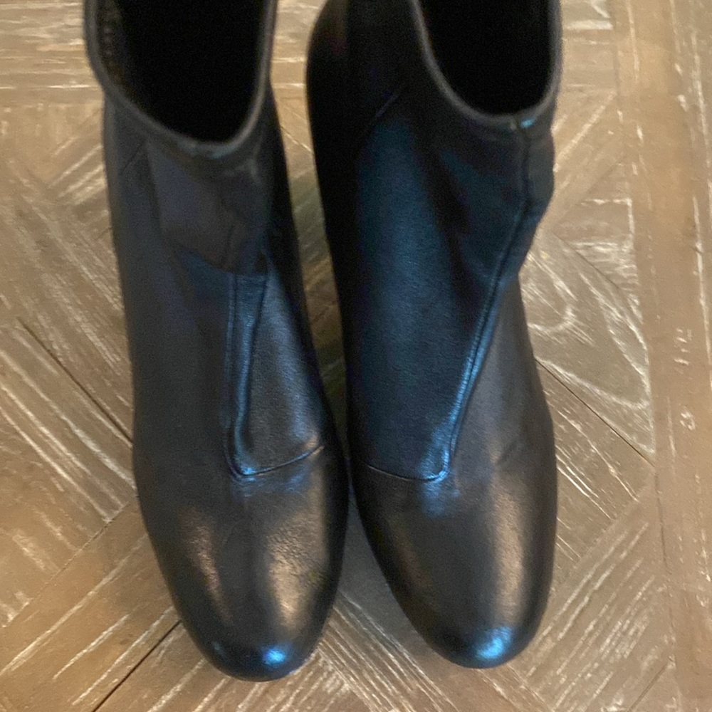 Opening Ceremony Black Leather Ankle Boots with Silver Heel - Picture 7 of 8